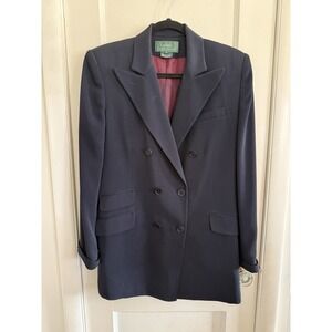 Lauren Ralph Lauren Blazer Women's 6 Navy  Double Breasted Jacket Career Classic